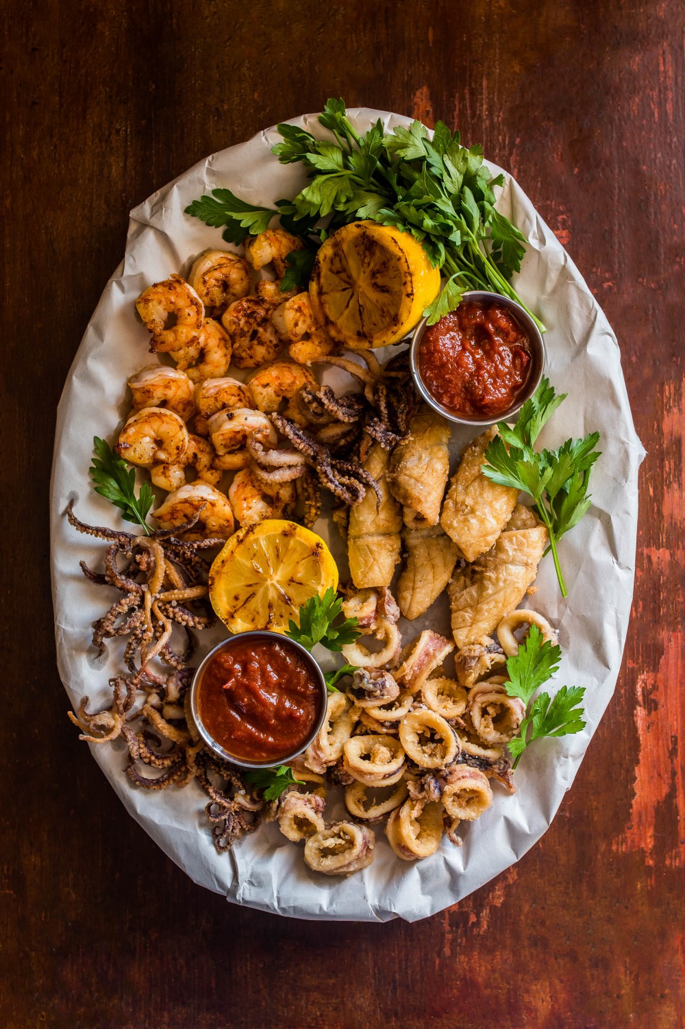 Crispy Squid & Shrimp Platter