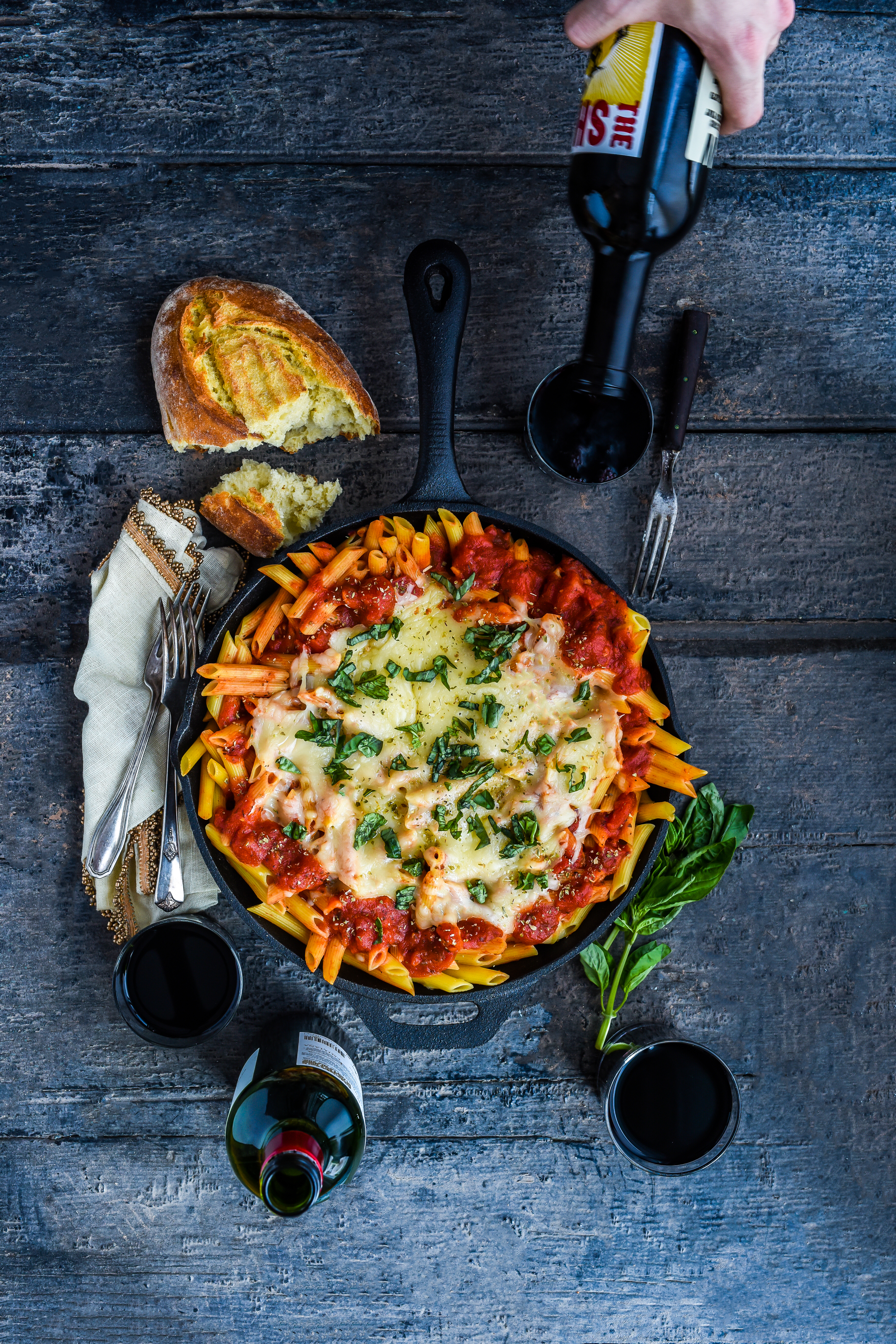 Cheesy Marinara Baked Penne