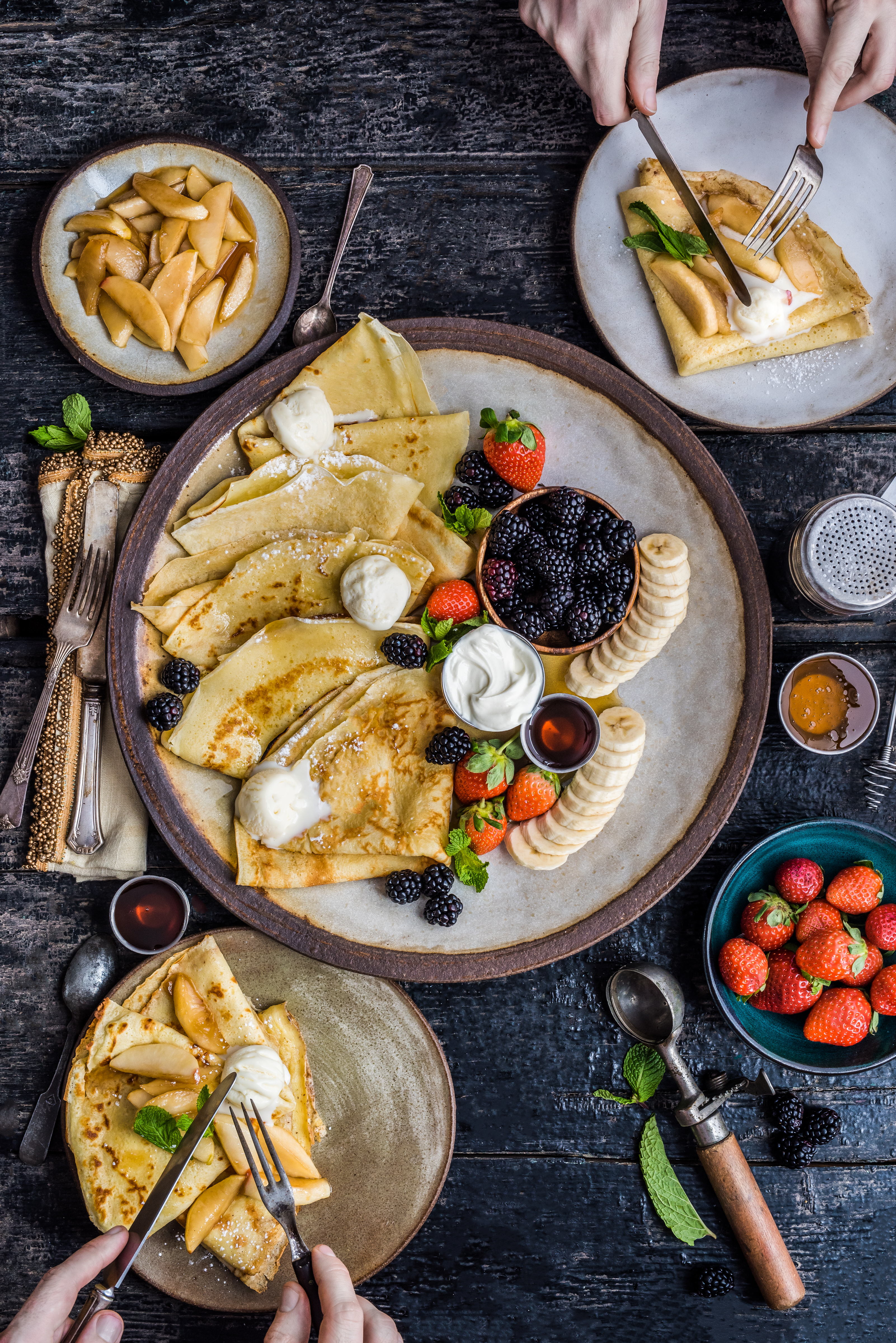 Crepes with Maple Glazed Apples