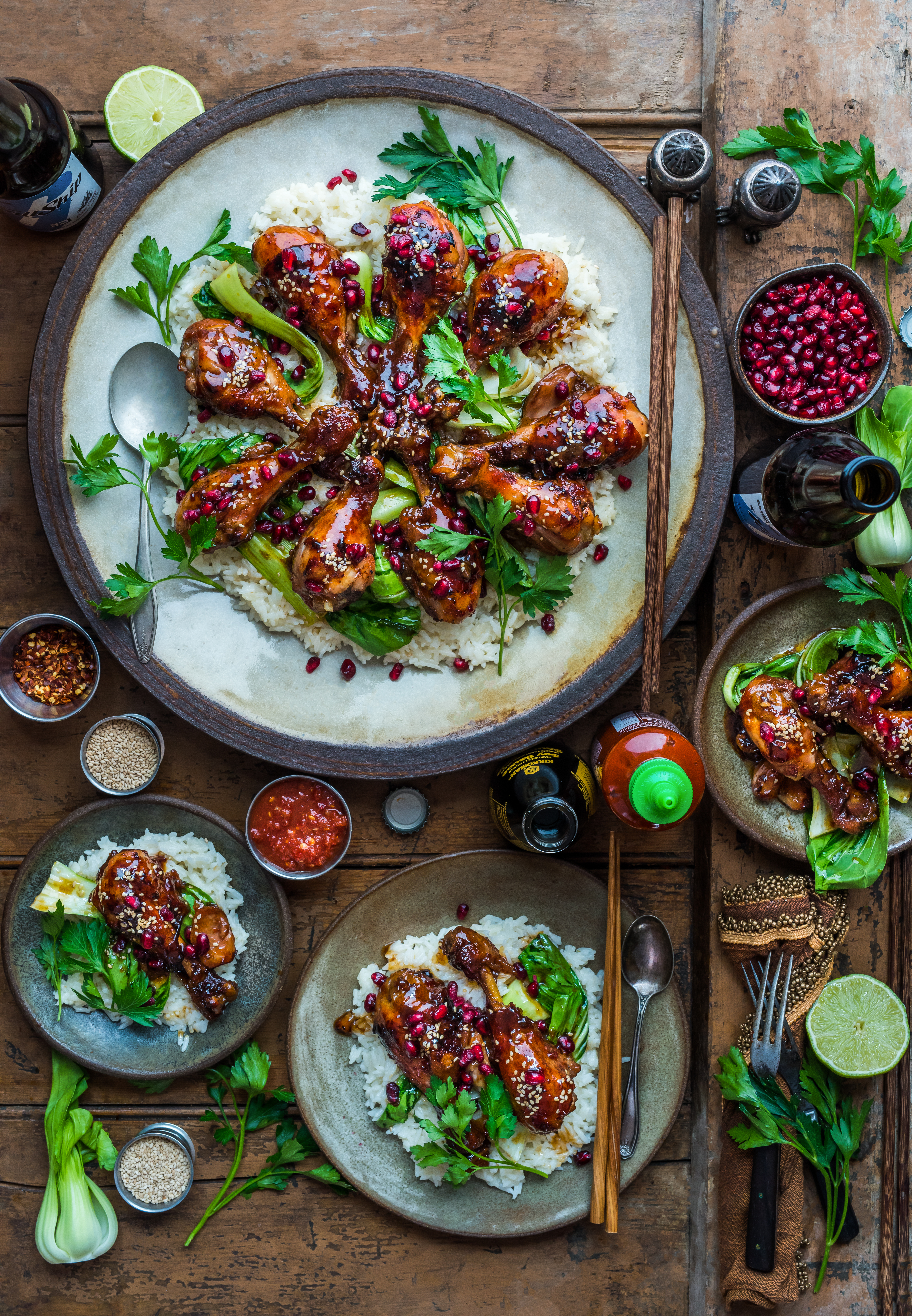 Sweet Chili Pomegranate Chicken Drumsticks