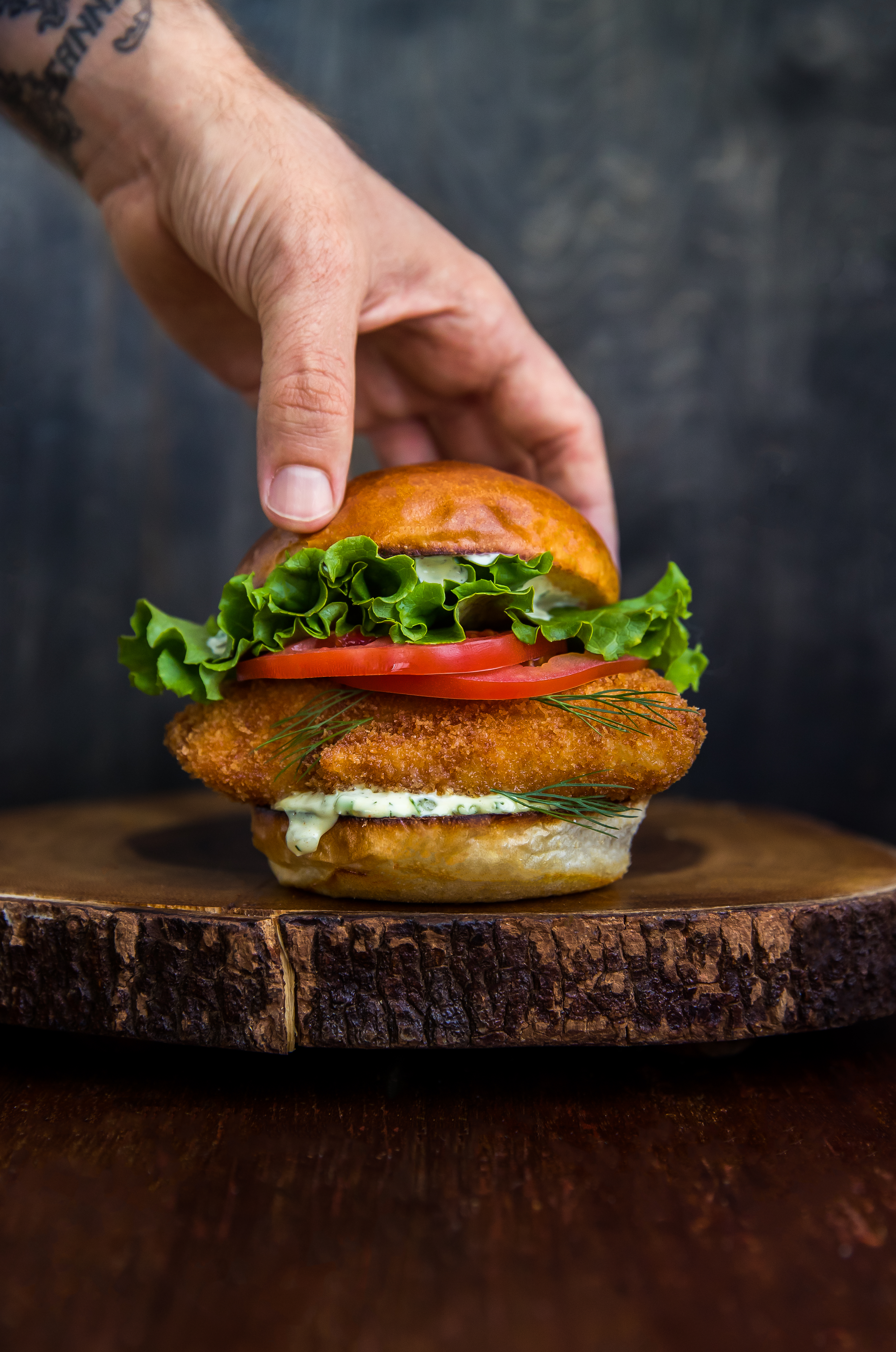 Panko-Crusted Fish Burgers with Lemon-Dill Tartar Sauce