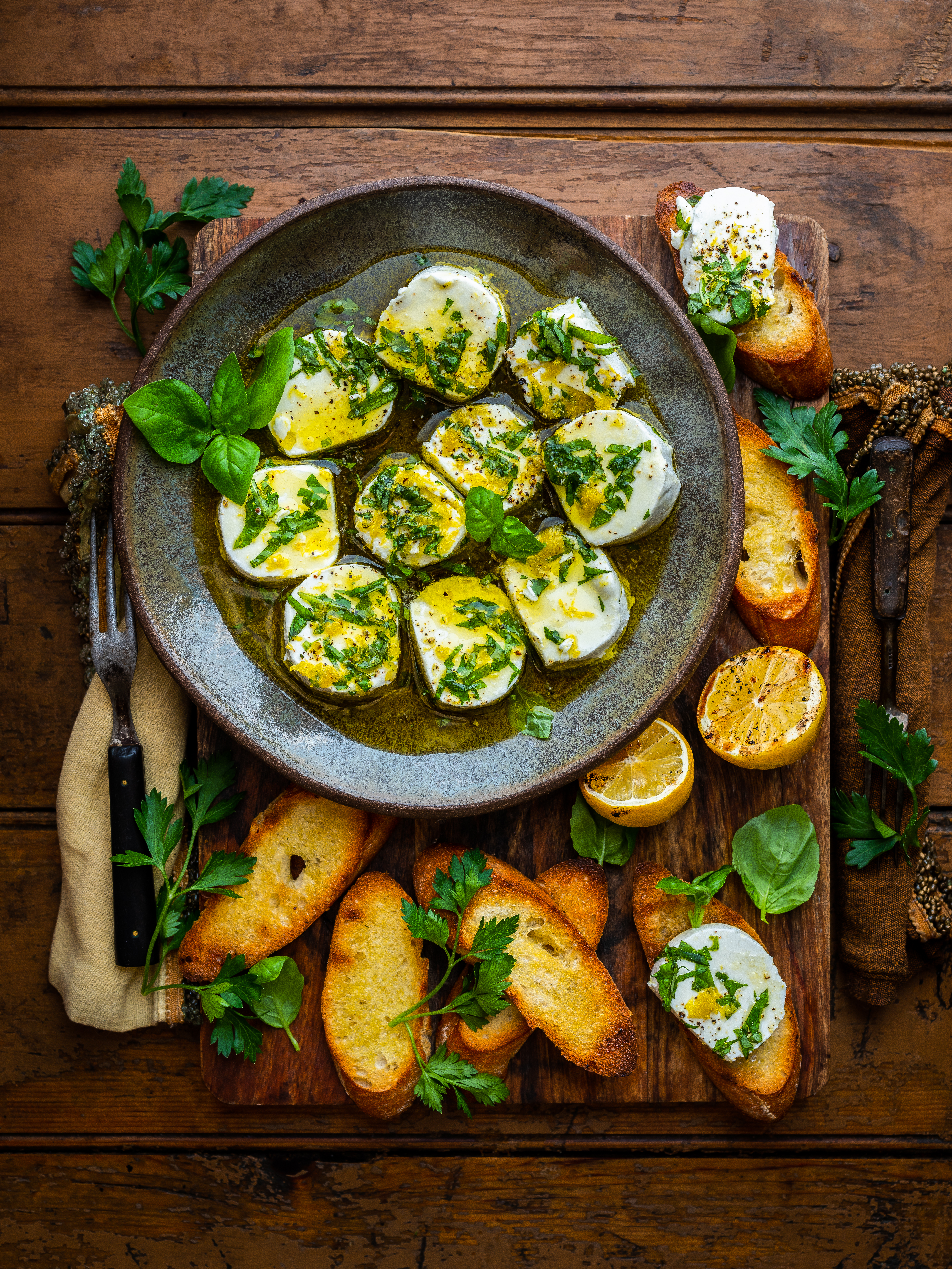 Herb & Lemon Marinated Goat Cheese
