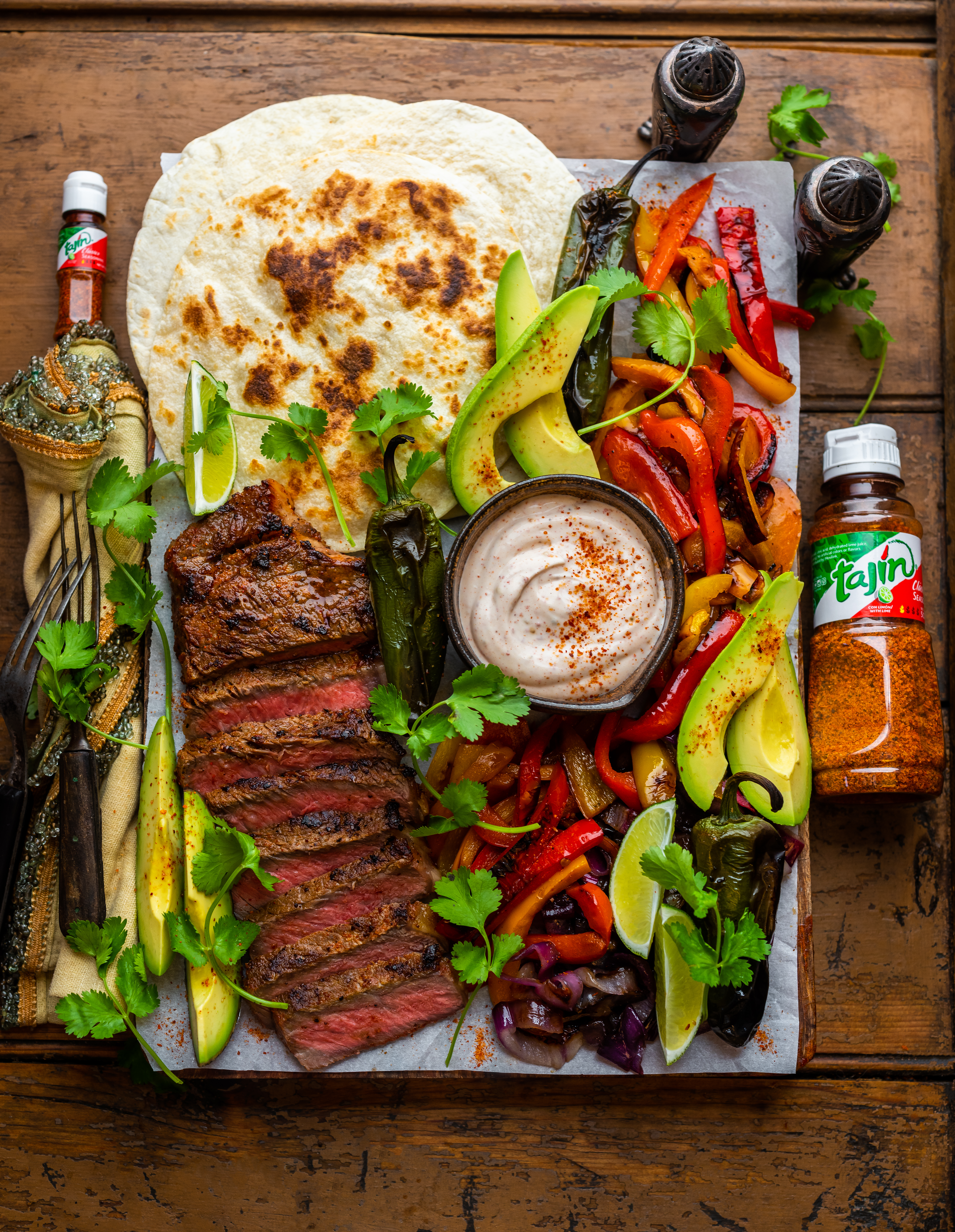Grilled Tajin-Crusted Steak Fajitas 