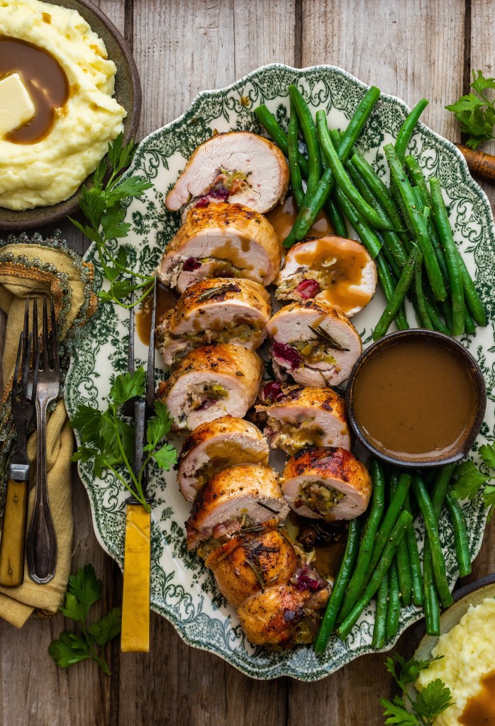 Turkey Roulade With Cranberry, Leek, and Goat Cheese - Dennis Prescott
